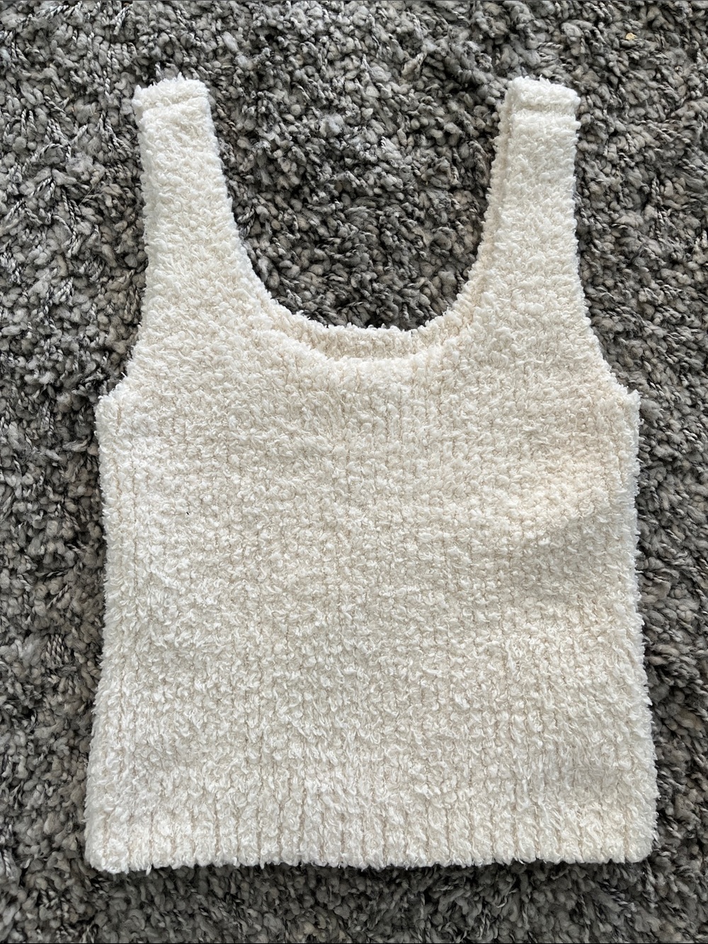 aerie Cream Textured Cropped Tank